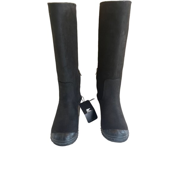 NWT Sorel Grill Slimboot Tall Leather Riding Boots Waterproof Snow Black Buckle - Picture 14 of 14
